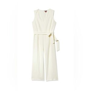 Vince Camuto Cream Tie-Waist Jumpsuit